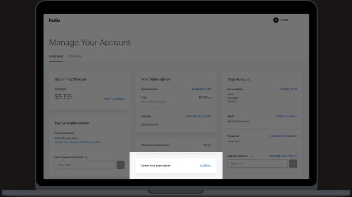cancel hulu subscription